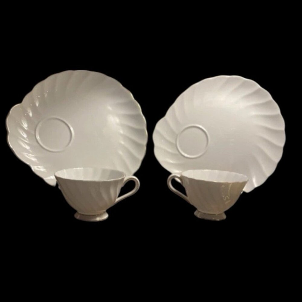 Tuscan Fine Bone China Snack Plate & Teacup- “Dover” England-Gold Trim 1960's